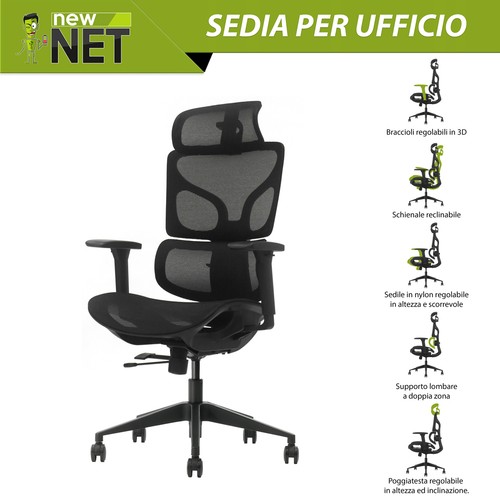 Poltrona girevole nera con